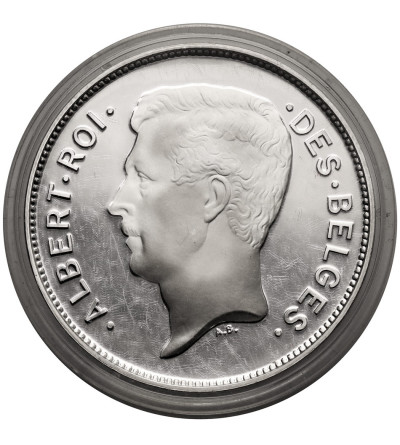 Belgia, Albert I Koburg (1909-1934). 20 franków 1931, Oficjalne Nowe Bicie (Restrike) - Proof