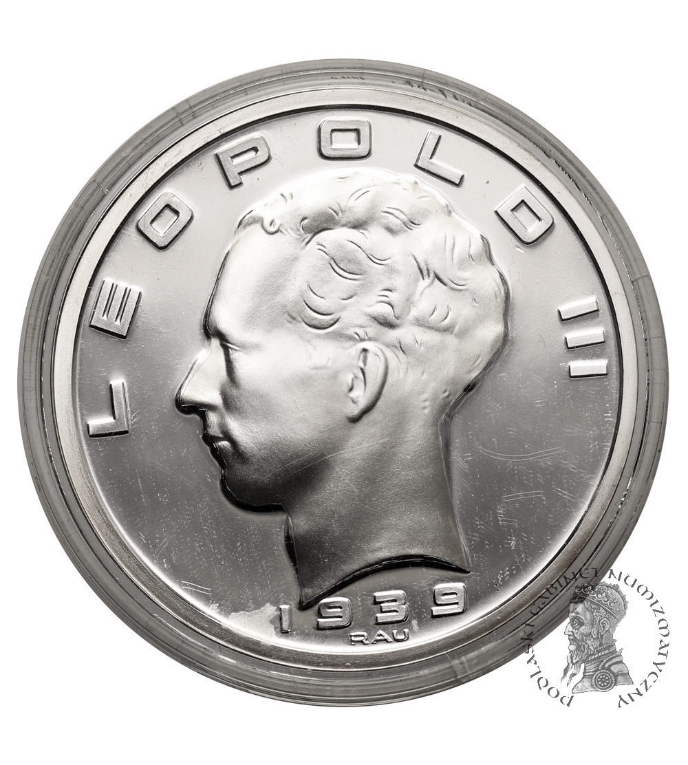 Belgia, Leopold III (1934-1947). 50 franków 1939, Oficjalne Nowe Bicie (Restrike) - Proof