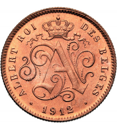 Belgia, Albert I (1909-1934). 2 Centimes 1912, DES BELGES