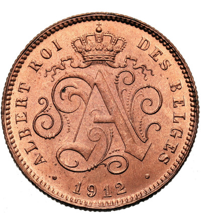 Belgia, Albert I (1909-1934). 2 Centimes 1912, DES BELGES