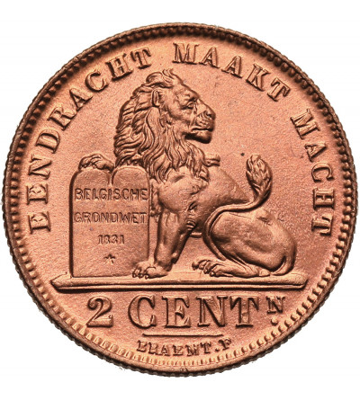 Belgia, Albert I (1909-1934). 2 Centimes 1911, DER BELGEN