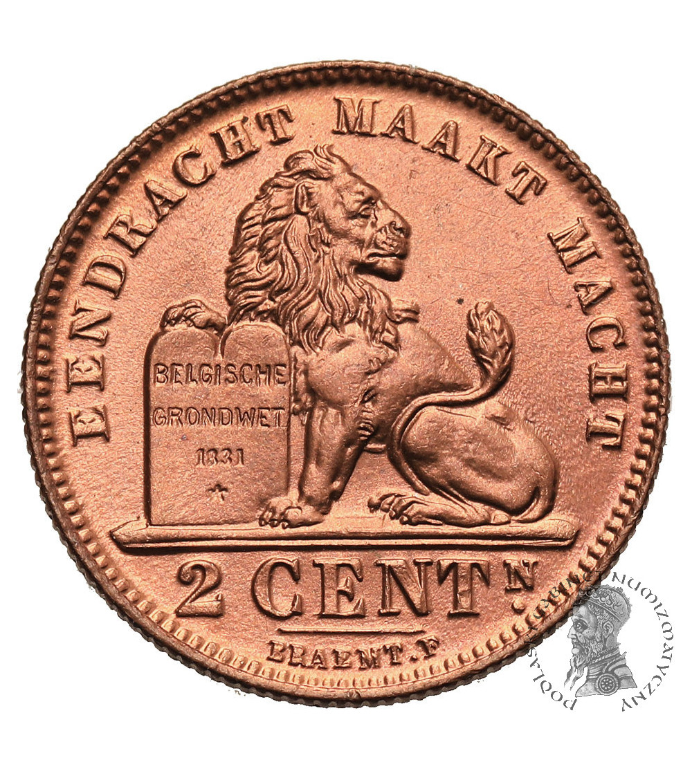 Belgium, Albert I (1909-1934). 2 Centimes 1911, DER BELGEN