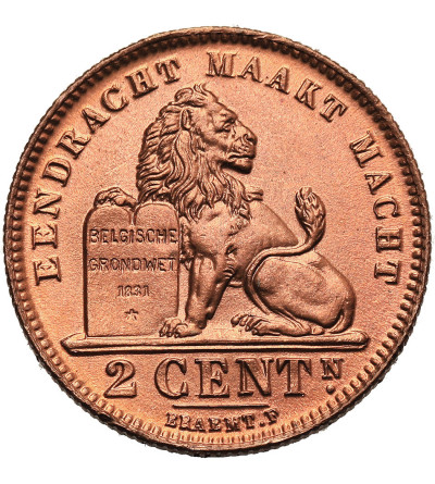 Belgia, Albert I (1909-1934). 2 Centimes 1911, DER BELGEN