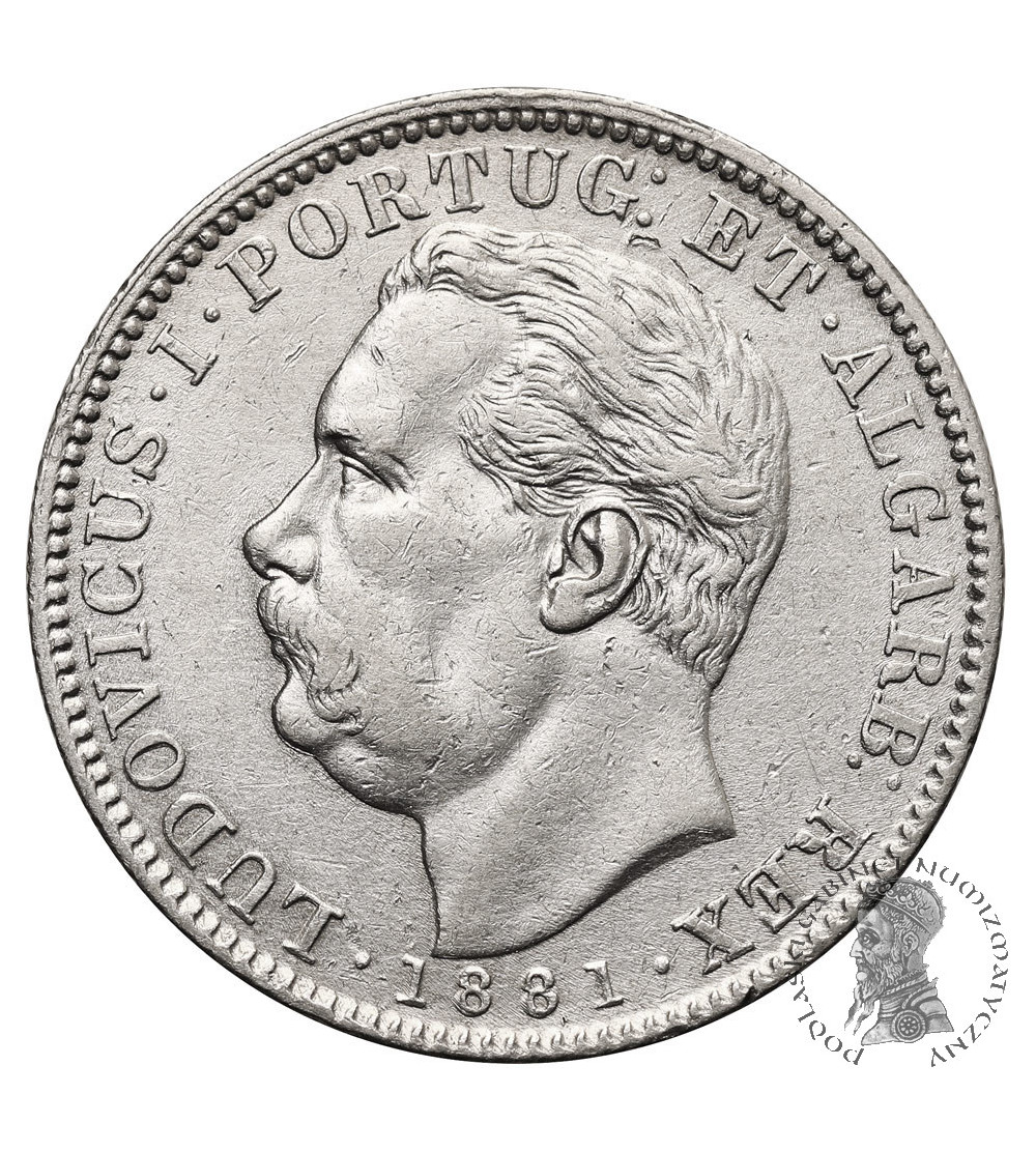 Portuguese India, Louis I (Luís I) (1861-1889). 1 Rupia 1881