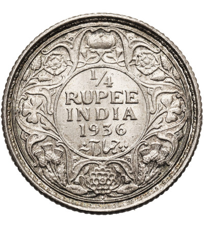 India-British (British India), George V (1910-1936). 1/4 Rupee 1936 (b), Bombay