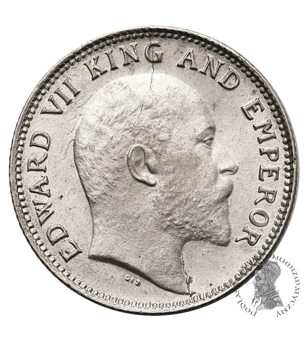 Indie Brytyjskie, Edward VII (1901-1910). 1/4 rupii 1906 (c), Kalkuta