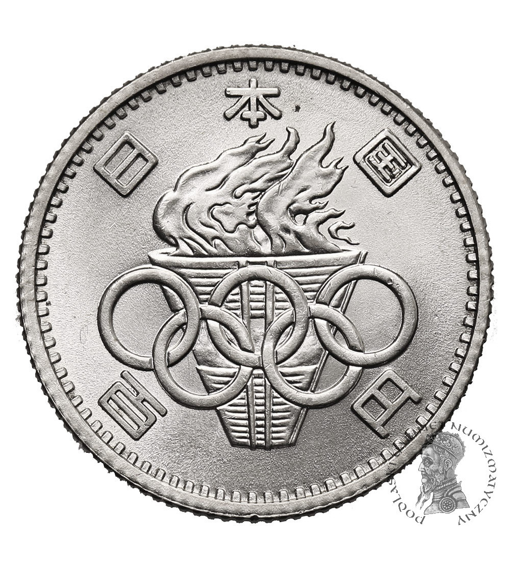 Japonia, Shōwa (1926-1989). 100 Yen, rok 39 / 1964 AD, XVIII Letnie Igrzyska Olimpijskie, Tokio 1964