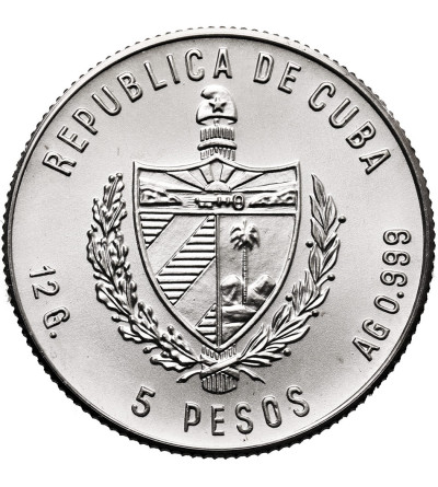 Cuba, Second Republic (since 1959). 5 Pesos 1982, F.A.O. (Cattle)