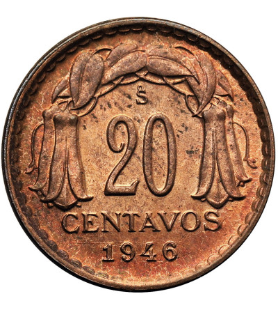 Chile, Republic.  20 Centavos 1946