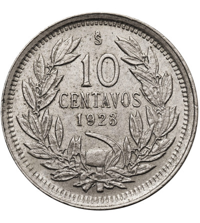 Chile, Republic. 10 Centavos 1923, Condor