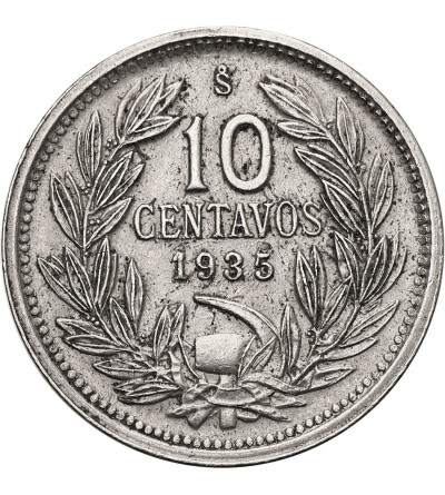 Chile, Republic. 10 Centavos 1935, Condor