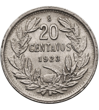 Chile, Republic. 20 Centavos 1923, Condor