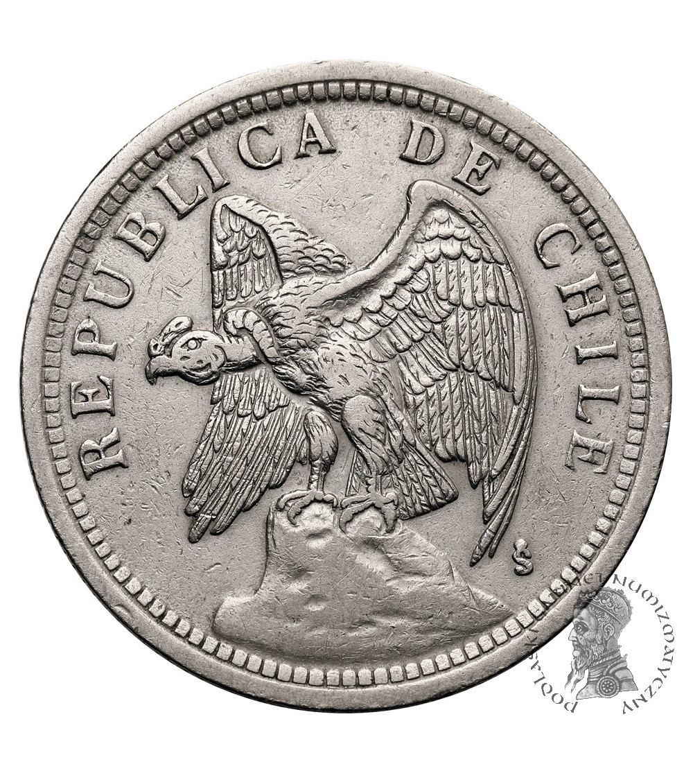 Chile, Republic. 1 Peso 1933, Condor