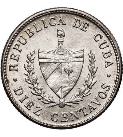 Cuba, First Republic (1902-1962). 10 Centavos 1949, Philadelphia