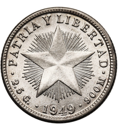 Cuba, First Republic (1902-1962). 10 Centavos 1949, Philadelphia