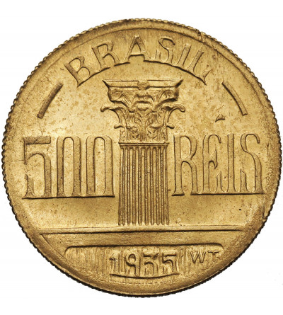 Brazil. 500 Reis 1935, Diego Antonio Feijo - Regent of Brazil