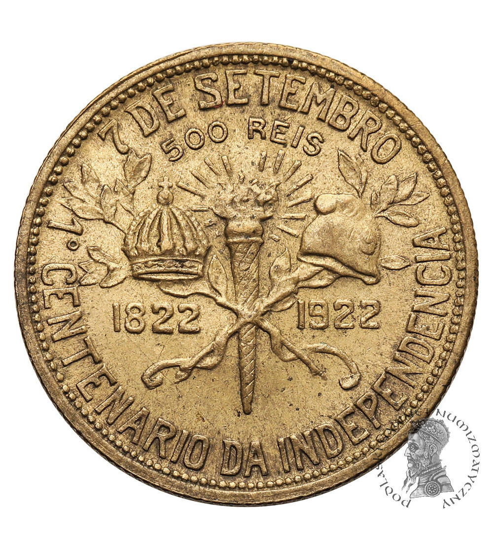 Brazil. 500 Reis 1922, Independence Centennial