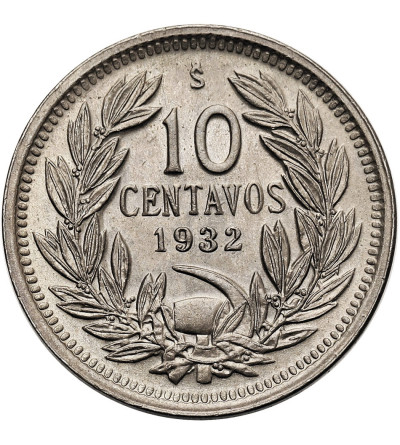 Chile, Republic. 10 Centavos 1932, Condor