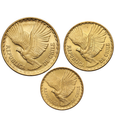 Chile, Republic. Set: 2, 5, 10 Centavos 1969, Condor - 3 pcs.