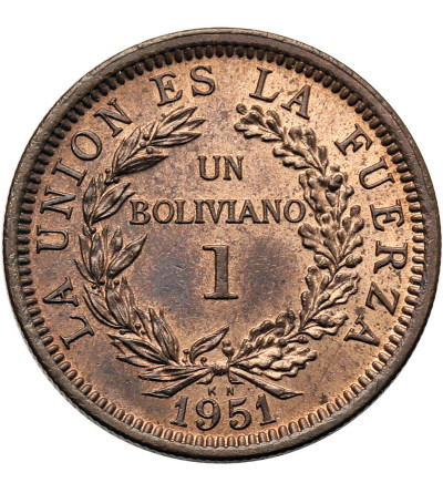 Bolivia. 1 Boliviano 1951 KN