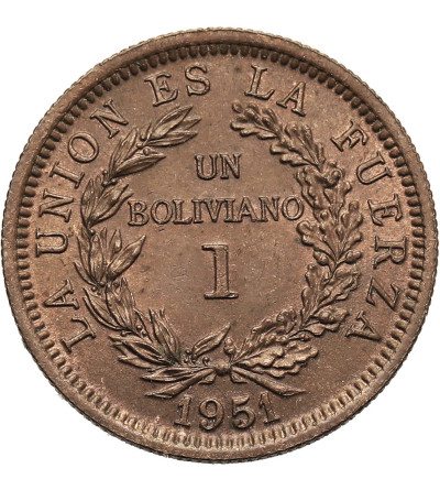 Bolivia. 1 Boliviano 1951