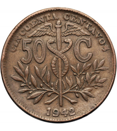 Bolivia. 50 Centavos (1/2 Boliviano) 1942 (p)