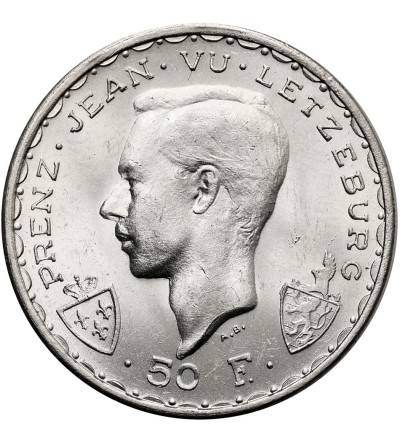 Luxembourg. 50 Francs 1946, 600th Anniversary of the Death of John the Blind at the Battle of Crécy