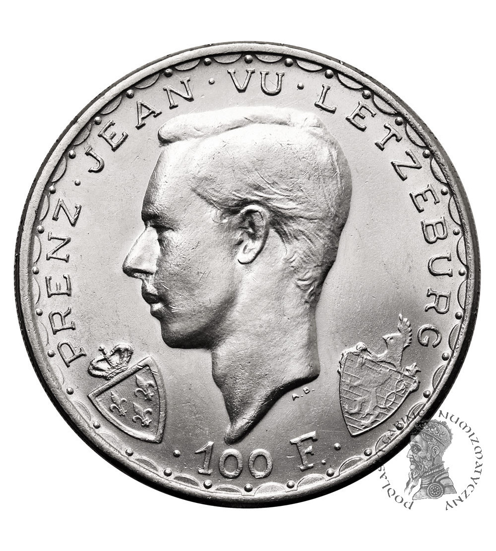 Luxembourg. 100 Francs 1946, 600th Anniversary of the Death of John the Blind at the Battle of Crécy