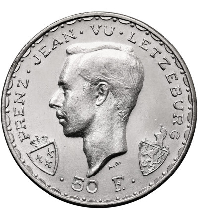 Luxembourg. 50 Francs 1946, 600th Anniversary of the Death of John the Blind at the Battle of Crécy