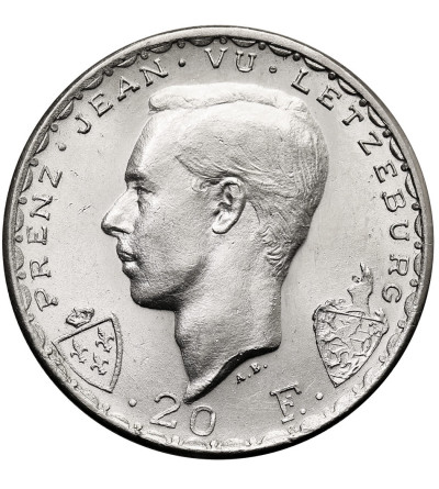 Luxembourg. 20 Francs 1946, 600th Anniversary of the Death of John the Blind at the Battle of Crécy