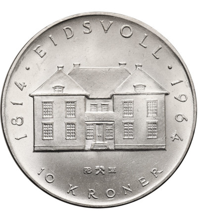 Norway, Olav V (1957-1991). 10 Kroner 1964, Constitution Sesquicentennial - Eidsvoll 1814-1964