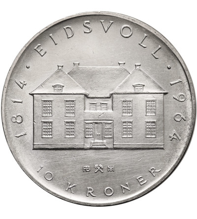 Norway, Olav V (1957-1991). 10 Kroner 1964, Constitution Sesquicentennial - Eidsvoll 1814-1964