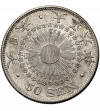 Japonia, Yashihito (Taisho), rok 1-45 / 1912-1926 AD. 50 Sen, rok 6 / 1917 AD