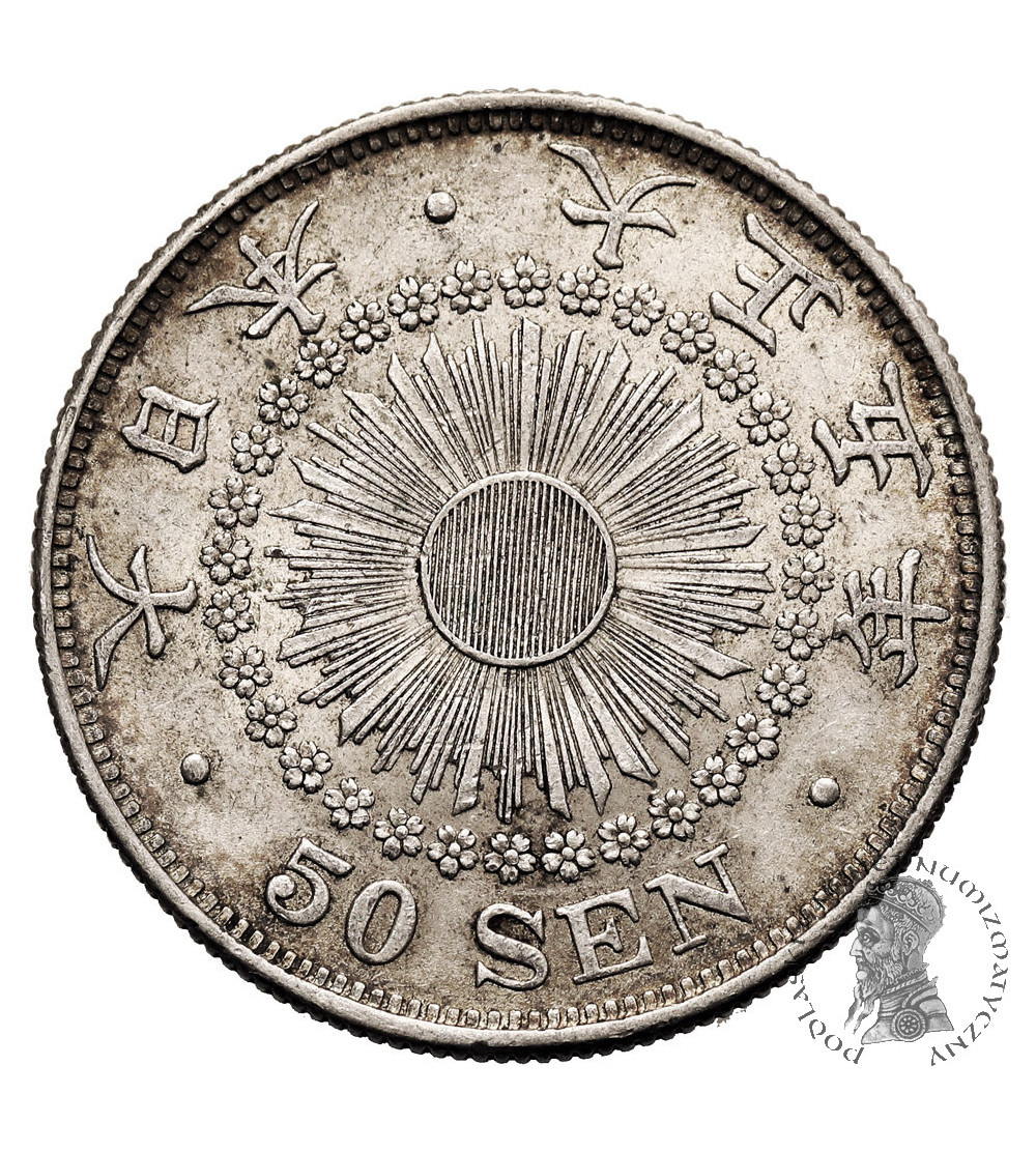 Japonia, Yashihito (Taisho), rok 1-45 / 1912-1926 AD. 50 Sen, rok 5 / 1916 AD