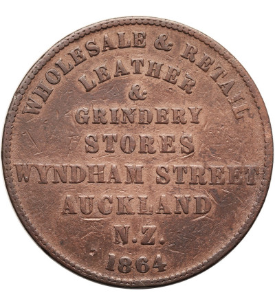 New Zealand, Auckland. 1 Penny Token 1864, B.Gittos Retail Store