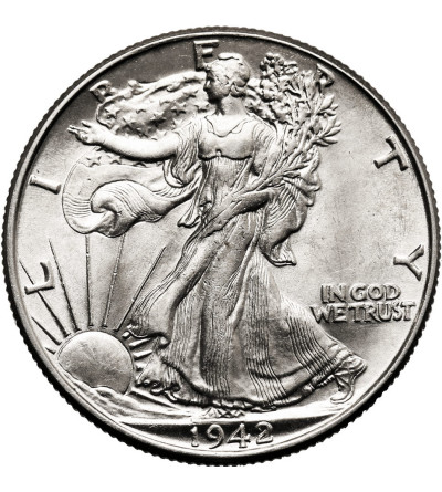 USA. 1/2 dolara 1942, Filadelfia - "Walking Liberty Half Dollar"