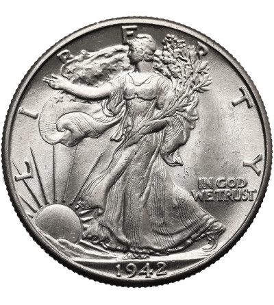 USA. 1/2 dolara 1942, Filadelfia - "Walking Liberty Half Dollar"