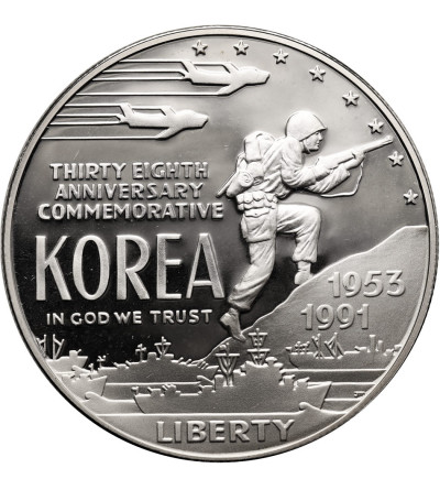 USA. 1 Dollar 1991 P, 38th Anniversary of the Korean War - Proof