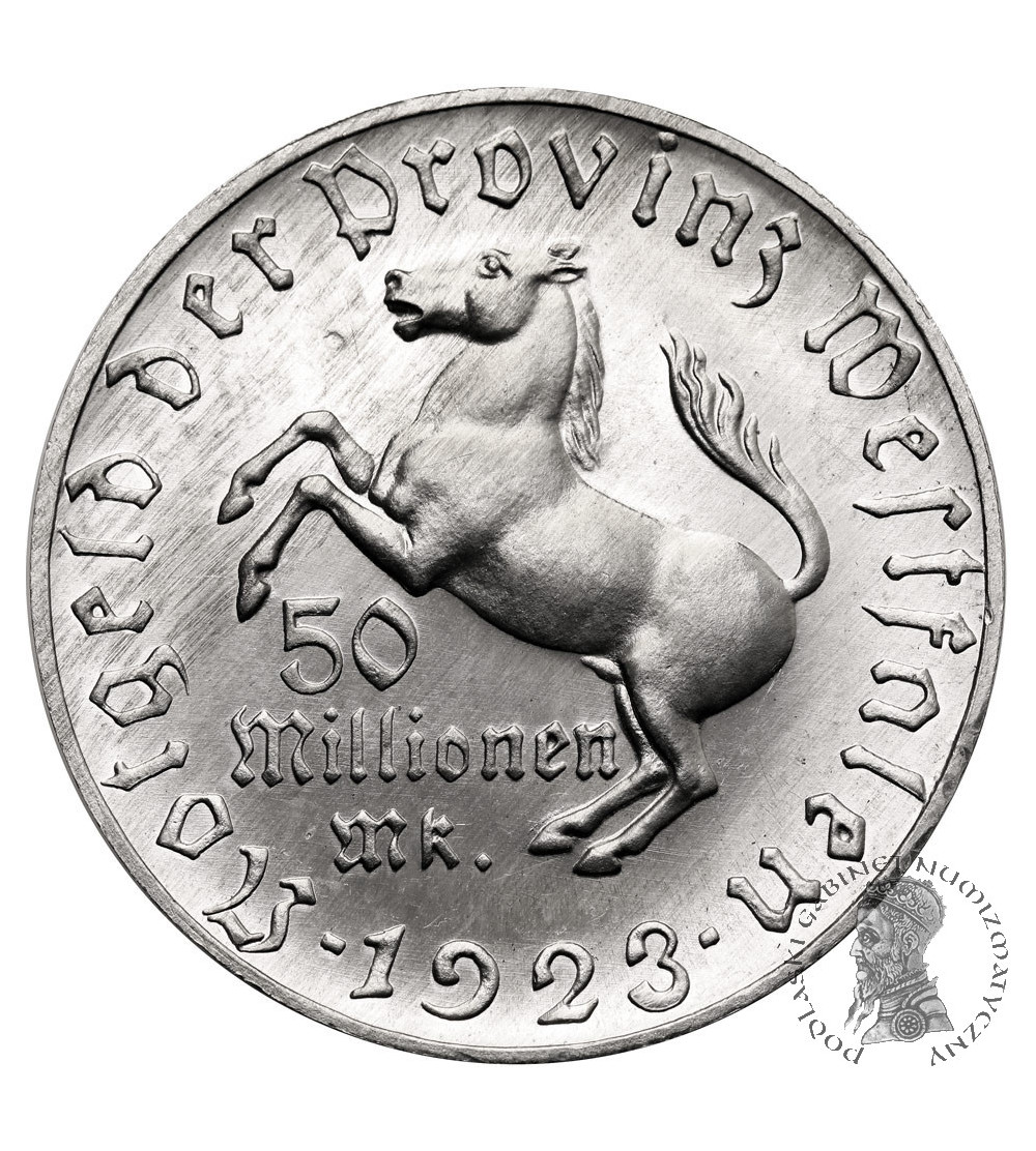 Niemcy, Westfalia. Notgeld, 50 milionów marek 1923, Minister vom Stein - 44 mm