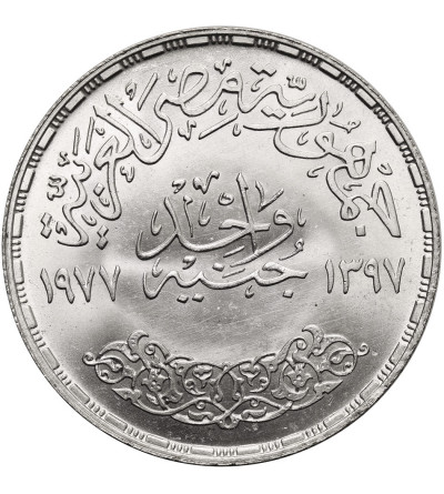 Egypt. 1 Pound AH 1397 / 1977 AD, 20th Anniversary of the Economic Union