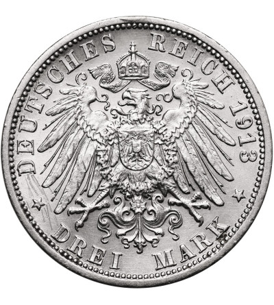 Germany, Prussia. 3 Mark 1913 A, Silver Jubilee Wilhelm II