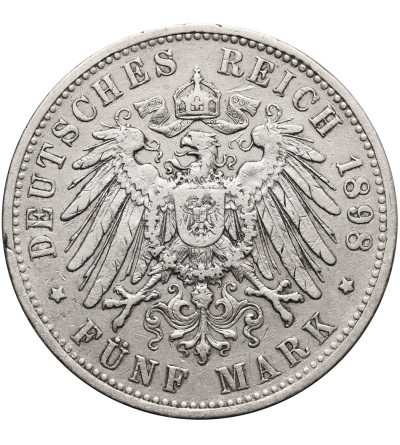 Germany. Prussia, Wilhelm II, 1888-1918. 5 Mark 1898 A