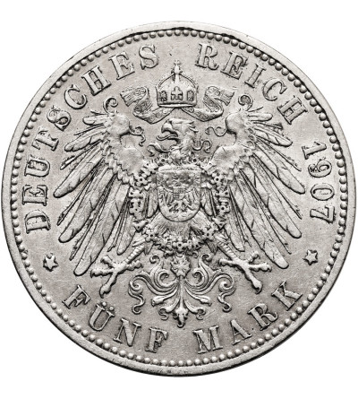 Germany. Prussia, Wilhelm II, 1888-1918. 5 Mark 1907 A