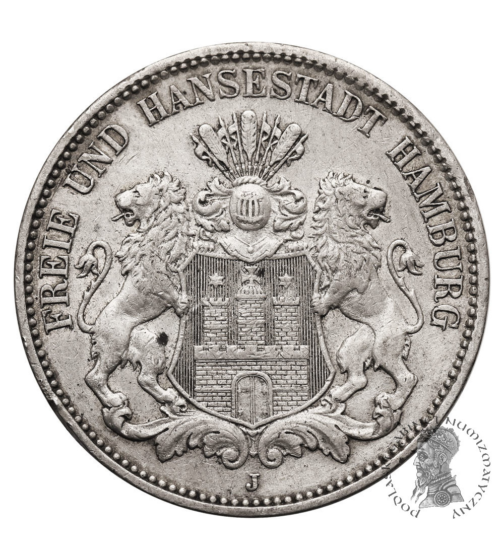 Germany. Hamburg. 3 Mark 1908 J