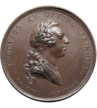 France, Louis XV, the Well-Beloved (1715 - 1774). Medal 1758, on the Victory over England at Saint-Cast