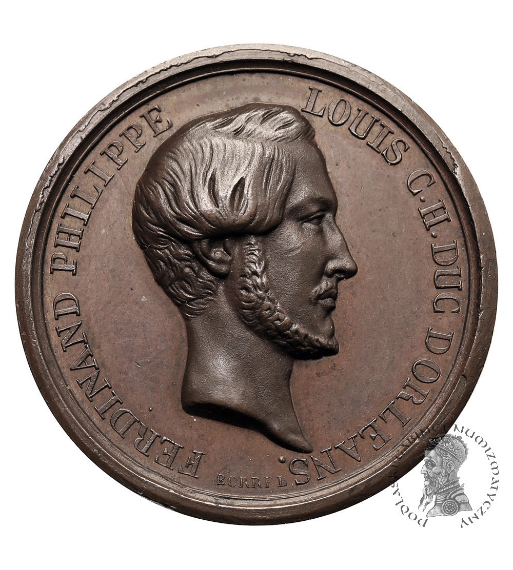 Francja, Ludwik Filip I (1830 - 1848). Medal 1843, upamiętniający wzniesienie kaplicy Saint-Ferdinand