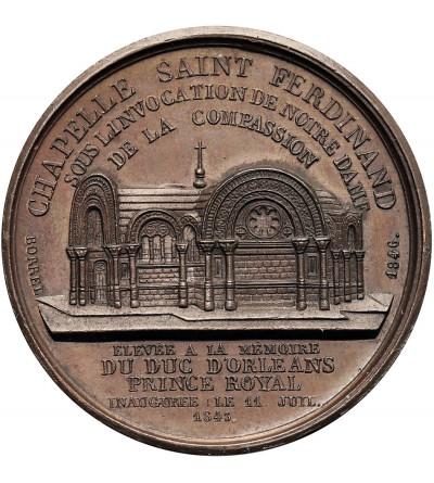 France, Louis Philippe I (1830 - 1848). Medal 1843, commemorating the erection of the Saint-Ferdinand chapel