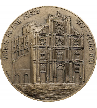 Portuguese India, Goa. Medal commemorating the Basilica of Bom Jesus (construction of the church 1594 - 1605)