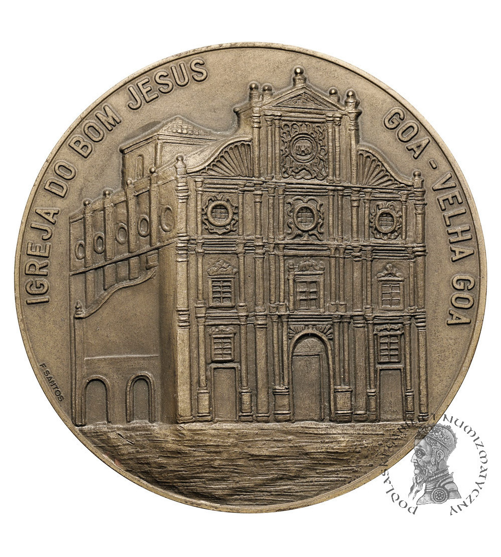 Portuguese India, Goa. Medal commemorating the Basilica of Bom Jesus (construction of the church 1594 - 1605)