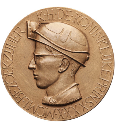 Belgia, Baudouin I / Baldwin I Koburg (1951-1993), Flandria. Medal 1950 na wizytę Księcia w Kopalni w Beringen